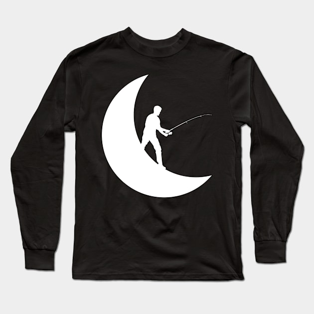 Moon Sports Funny Fishermen Fishing Long Sleeve T-Shirt by TheTeeBee